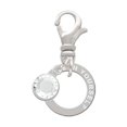 thumbnail image 1 of Delight Jewelry Silvertone Believe in Yourself Infinity Ring - Silvertone Clip on Charm with Clear Crystal Drop, 1 of 4