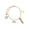 thumbnail image 1 of Delight Jewelry Silvertone Best Friend Goldtone Dream Big Charm Bracelet, 7.5+2" Extender, 1 of 4
