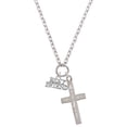 thumbnail image 1 of Delight Jewelry Silvertone Best Friend I Have Plans for You Engraved Cross Zoey Necklace, 28", 1 of 4