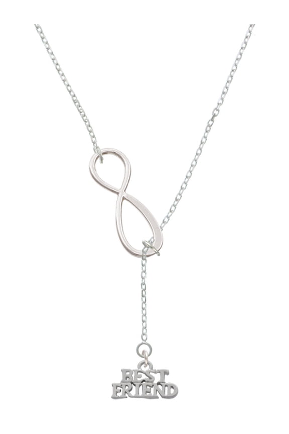 Silvertone Best Friend Silver tone Elegant Infinity Lariat Necklace
