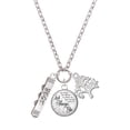 thumbnail image 1 of Delight Jewelry Silvertone Best Friends Forever Bar Let Things Go Fall Zoey Charm Necklace, 28", 1 of 4