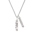 thumbnail image 1 of Delight Jewelry Silvertone Best Friends Forever Bar Silvertone Guardian Angel Bar Charm Necklace, 23", 1 of 4