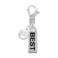 thumbnail image 1 of Delight Jewelry Silvertone Best - Silvertone Clip on Charm with Clear Crystal Drop, 1 of 4