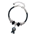 thumbnail image 1 of Delight Jewelry Silvertone Best in Show Blue Ribbon Aunt Celtic Knot Leather Bead Bracelet, 7"+2" Extender, 1 of 4