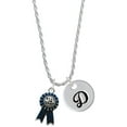thumbnail image 1 of Delight Jewelry Silvertone Best in Show Blue Ribbon Silvertone Script Initial Disc - D - Charm Necklace, 20"+3", 1 of 4