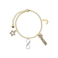 thumbnail image 1 of Delight Jewelry Silvertone & Beyond Infinity Sign Goldtone Dream Big Charm Bracelet, 7.5+2" Extender, 1 of 4