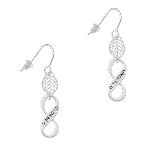 Delight Jewelry Silvertone & Beyond Infinity Sign Silvertone Leaf French Earrings