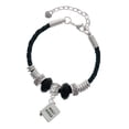 thumbnail image 1 of Delight Jewelry Silvertone Bible with Cross Middle Sister Celtic Knot Leather Bead Bracelet, 7"+2" Extender, 1 of 4