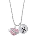 thumbnail image 1 of Delight Jewelry Silvertone Big Sister Banner on Pink Crystal Heart Silvertone Script Initial Disc - H - Charm Necklace, 20"+3", 1 of 4