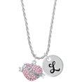thumbnail image 1 of Delight Jewelry Silvertone Big Sister Banner on Pink Crystal Heart Silvertone Script Initial Disc - L - Charm Necklace, 20"+3", 1 of 4