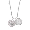 thumbnail image 1 of Delight Jewelry Silvertone Big Sister Rock on AB Crystal Heart She is Clothed in Stength and Dignity Charm Necklace, 20"+3", 1 of 4