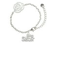 thumbnail image 1 of Delight Jewelry Silvertone Big Sister Silver-tone Flower Link Chain Bracelet, 6.75"+2" Extender, 1 of 4