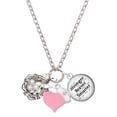 thumbnail image 1 of Delight Jewelry Silvertone Birds Nest with Eggs - Light Pink Heart Nurse Strong Zoe Necklace, 1 of 4