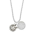 thumbnail image 1 of Delight Jewelry Silvertone Birds Nest with Eggs She is Clothed in Stength and Dignity Charm Necklace, 20"+3", 1 of 4