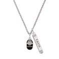 thumbnail image 1 of Delight Jewelry Silvertone Black Baby Shoe with Crystal Strap Silvertone Believe Faith Prayer Hope Bar Charm Necklace, 23", 1 of 4
