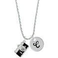 thumbnail image 1 of Delight Jewelry Silvertone Black Camera Silvertone Script Initial Disc - C - Charm Necklace, 20"+3", 1 of 4
