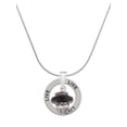 thumbnail image 1 of Delight Jewelry Silvertone Black Center Spinner Live Ring Charm Necklace, 18", 1 of 4