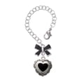 thumbnail image 1 of Delight Jewelry Silvertone Black Concho Heart - Silvertone Black Bow Charm Accessory for Tumblers and Thermal Cups, 1 of 4