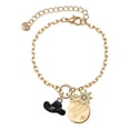 thumbnail image 1 of Delight Jewelry Silvertone Black Cowboy Hat Goldtone Discover Dream Explore Zoey Charm Bracelet, 6.5+2" Extender, 1 of 1