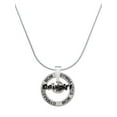 thumbnail image 1 of Delight Jewelry Silvertone Black Cowgirl Gymnastics Mom Ring Charm Necklace, 18", 1 of 4