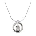 thumbnail image 1 of Delight Jewelry Silvertone Black Enamel Baby Shoe with Bow Hockey Ring Charm Necklace, 18", 1 of 4