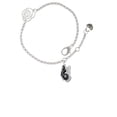 thumbnail image 1 of Delight Jewelry Silvertone Black Flying Butterfly Silver-tone Rose Link Chain Bracelet, 6.25"+1.75" Extender, 1 of 4
