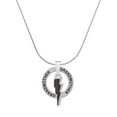 thumbnail image 1 of Delight Jewelry Silvertone Black Lightning Bolt Silvertone Grandmother Ring Charm Necklace, 18", 1 of 4