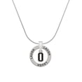 thumbnail image 1 of Delight Jewelry Silvertone Black Number - 0 Laugh Ring Charm Necklace, 18", 1 of 4
