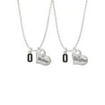 thumbnail image 1 of Delight Jewelry Silvertone Black Number - 0 Mother & Daughter Heart Necklaces (Set of 2), 19"+2", 1 of 4