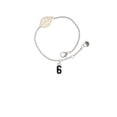 thumbnail image 1 of Delight Jewelry Silvertone Black Number - 6 - Goldtone Leaf Delicate Bracelet, 6.25+1.75", 1 of 4
