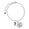 thumbnail image 1 of Delight Jewelry Silvertone Black Number - 7 - Domed Thank You Charm Bracelet, 6"+2", 1 of 5