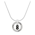 thumbnail image 1 of Delight Jewelry Silvertone Black Number - 8 Live Ring Charm Necklace, 18", 1 of 4