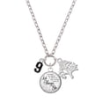 thumbnail image 1 of Delight Jewelry Silvertone Black Number - 9 Let Things Go Fall Zoey Charm Necklace, 28", 1 of 4