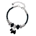 thumbnail image 1 of Delight Jewelry Silvertone Black Scottie Dog Big Sister Celtic Knot Leather Bead Bracelet, 7"+2" Extender, 1 of 4