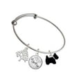 thumbnail image 1 of Delight Jewelry Silvertone Black Scottie Dog Silvertone Let Things Go Tree Charm Bangle Bracelet, 1 of 4