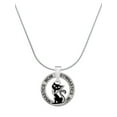 thumbnail image 1 of Delight Jewelry Silvertone Black Sitting Cat Gymnastics Mom Ring Charm Necklace, 18", 1 of 4