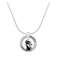 thumbnail image 1 of Delight Jewelry Silvertone Black Sitting Cat Hockey Ring Charm Necklace, 18", 1 of 4