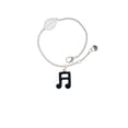 thumbnail image 1 of Delight Jewelry Silvertone Black Sixteenth Note - Silvertone Leaf Delicate Bracelet, 6.25+1.75", 1 of 3