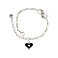 thumbnail image 1 of Delight Jewelry Silvertone Black and White Enamel Heart Silver-tone Paw Infinity Link Chain Bracelet, 6"+2" Extender, 1 of 3