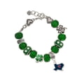 thumbnail image 1 of Delight Jewelry Silvertone Blue Texas with Red Heart - Green Irish Luck Bead Charm Bracelet, 7.5", 1 of 4