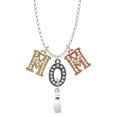 thumbnail image 1 of Delight Jewelry Silvertone Bowling Pin Multi-Colored Crystal Mom Charm Necklace, 1 of 5