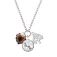 thumbnail image 1 of Delight Jewelry Silvertone Brown Ruffle Heart Let Things Go Fall Zoey Charm Necklace, 28", 1 of 4