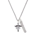 thumbnail image 1 of Delight Jewelry Silvertone Caduceus - DA Silvertone Fearless Bar Charm Necklace, 23", 1 of 4