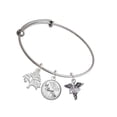 thumbnail image 1 of Delight Jewelry Silvertone Caduceus - DNP Silvertone Let Things Go Tree Charm Bangle Bracelet, 1 of 4