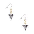 thumbnail image 1 of Delight Jewelry Silvertone Caduceus - DPT Gold Tone Infinity French Earrings, 1 of 4
