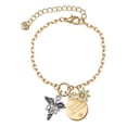 thumbnail image 1 of Delight Jewelry Silvertone Caduceus - DPT Goldtone Discover Dream Explore Zoey Charm Bracelet, 6.5+2" Extender, 1 of 1