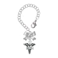 thumbnail image 1 of Delight Jewelry Silvertone Caduceus - LVN - Silvertone Bow Charm Accessory for Tumblers and Thermal Cups, 1 of 4