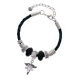 thumbnail image 1 of Delight Jewelry Silvertone Caduceus - MD Godmother Celtic Knot Leather Bead Bracelet, 7"+2" Extender, 1 of 4