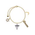 thumbnail image 1 of Delight Jewelry Silvertone Caduceus - NP Goldtone Dream Big Charm Bracelet, 7.5+2" Extender, 1 of 4