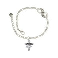 thumbnail image 1 of Delight Jewelry Silvertone Caduceus - NP Silver-tone Paw Infinity Link Chain Bracelet, 6"+2" Extender, 1 of 3